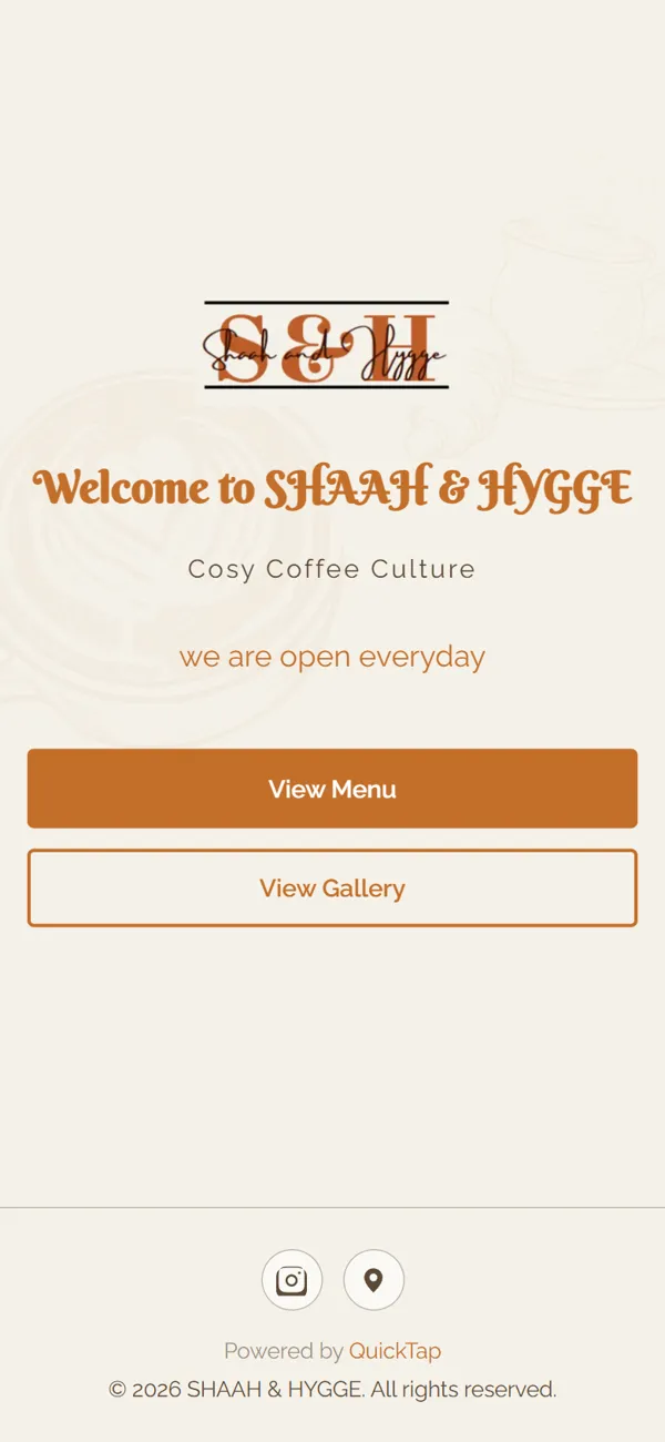 Shaah & Hygge website on a phone